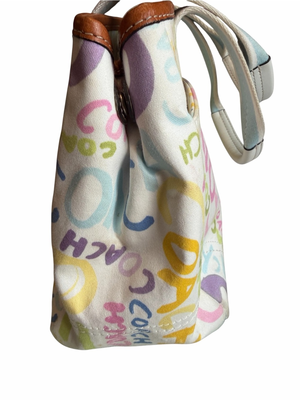 Coach Scribble Pastel Signature Satchel Multi Color - Picture 6 of 16